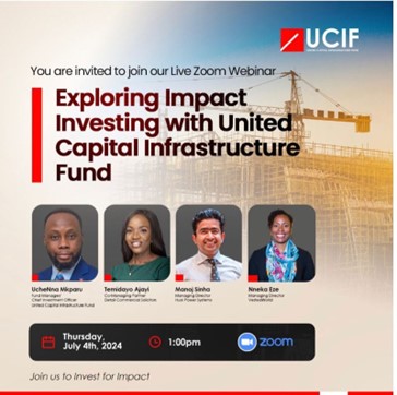 Temidayo Ajayi speaks at the United Capital Plc webinar on “Exploring Impact Investing with United Capital Infrastructure Fund”